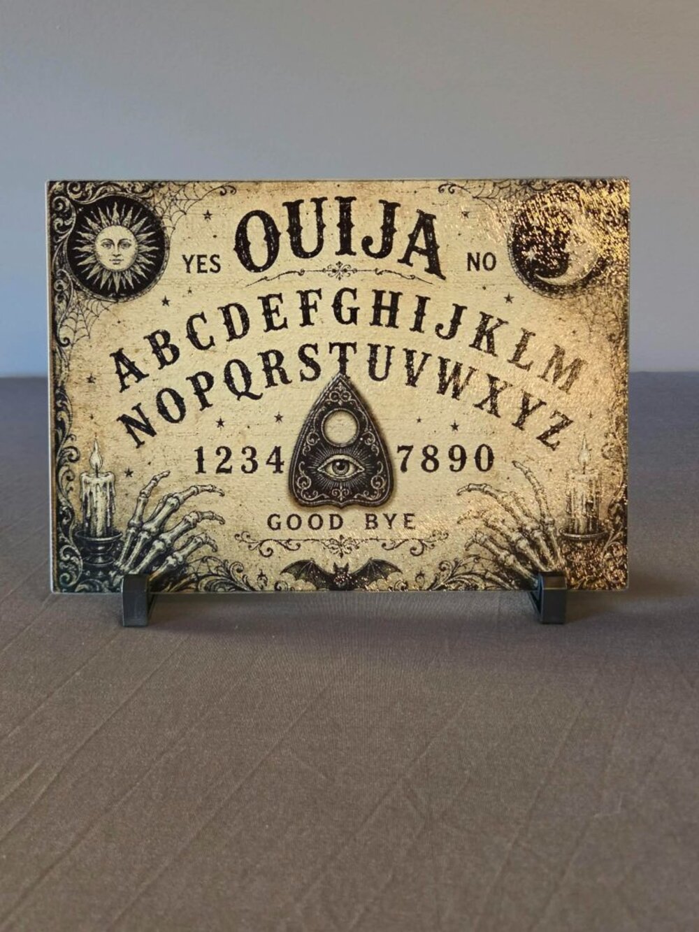 Ouija Spirit Board Glass Cutting Board 8x11 Gothic
